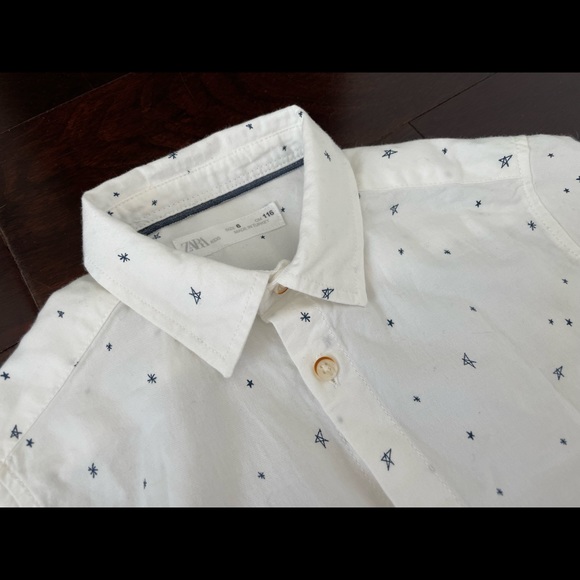 Zara Star Print button down shirt, size 6 - Picture 2 of 8